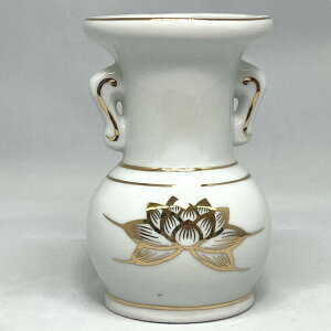 白金ハス仏花立3.5寸 具足 ミニ仏具 モダン コンパクト リン 現代仏壇 高級 おしゃれ 感動葬儀。FUNE フューネ