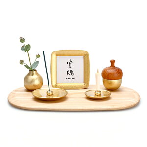 まどかセット【ゴールド】 具足 ミニ仏具 モダン コンパクト リン 現代仏壇 高級 おしゃれ 感動葬儀。FUNE フューネ