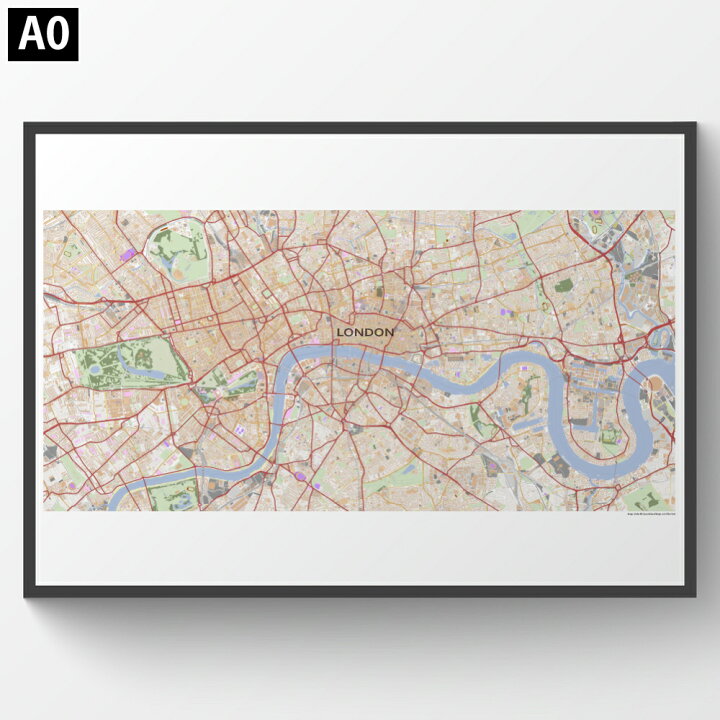 楽天市場 都市地図 ポスター ロンドン A0 フレーム付 イギリス ロンドン 世界地図 アートマップ Fungoal