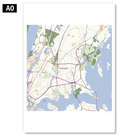 都市地図ポスター【ブロンクス】ラミネート/ホワイトボード/フレーム アメリカ ニューヨーク 世界地図 アートプリント