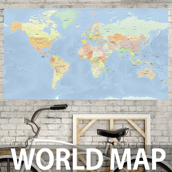楽天市場 大判世界地図ポスター World Map 英語表記 0x1570 Lサイズ インテリア オフィス 店舗に Fungoal