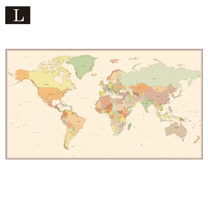 楽天市場 世界地図 ポスター アンティーク L ラミネート加工 大型 1 570 0mm 英語版 World Map インテリア おしゃれ デザイン Fungoal