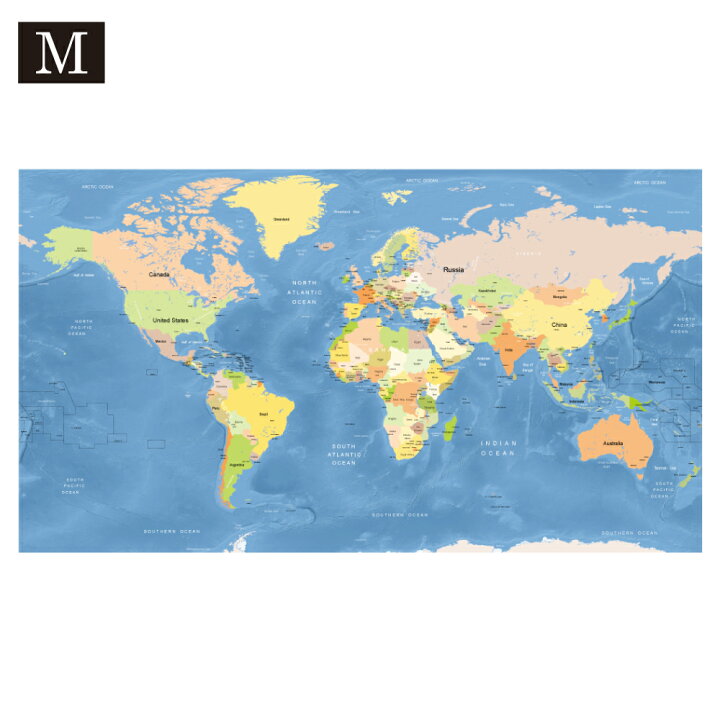 楽天市場 世界地図 ポスター ミニマム M ラミネート加工 大型 1 070 600mm 英語版 World Map インテリア おしゃれ デザイン Fungoal