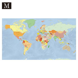 世界地図 ポスター【スタンダード】M [ラミネート加工] 大型(1,070×600mm) 英語版 world map デザイン マップ
