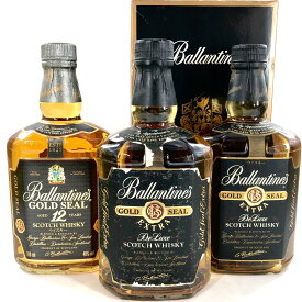 【中古】Ballantine's バランタイン ゴールドシール エクストラ デラックス 12年 ブレンデッドスコッチウイスキー 700ml 750ml 40% 43% 箱付 3本【SK-10】