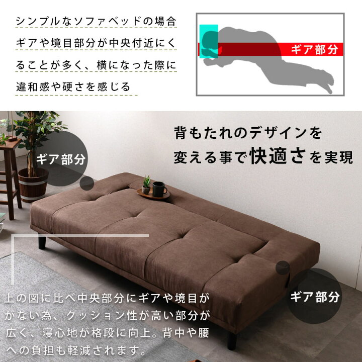 楽天市場】ソファーベッド 3人掛け 幅180cm シングル リクライニング  