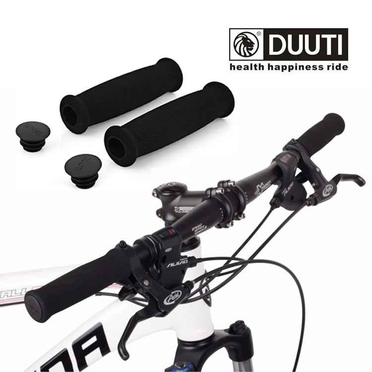 左右セット 自転車ハンドルグリップ スポンジ カバー エンドプラグ付き DUTSG02S 取り付け簡単 新品未使用 SALENEW大人気 サイクリング 軽量
