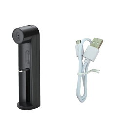 USB充電器 18650電池用 急速充電器 扇風機 懐中電灯 LEDライトなどにも 緊急 災害 アウトドア キャンプ 防災にも USB充電ケーブル付き USB1865C