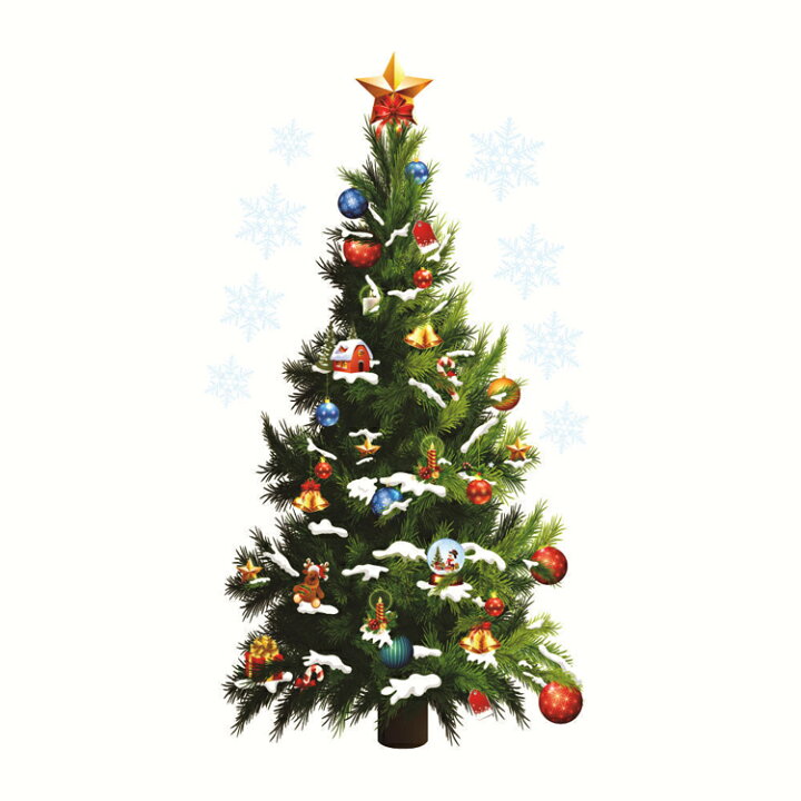 楽天市場 クリスマスウォールステッカー ツリー 雪の結晶 綺麗に剥がせる パーティー 飾り付け Xmas Wsxmast ファンライフ楽天市場店