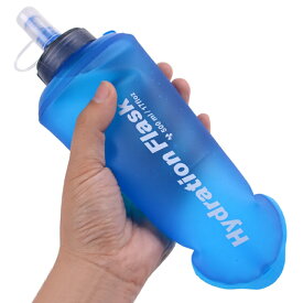 ハイドレーションボトル 500ml 折り畳み ランニングウォーターボトル 給水袋 ソフトボトル TPU 持ち運び便利 水分補給 スポーツ サイクリング 登山 ジムに SDKWB500MNEW