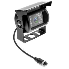 車載カメラ 4PIN同軸カメラ バックカメラ/フロントカメラ 屋根付き 防水仕様 赤外線LED18個 ガイドラインなし 正像/鏡像選択可 BK500PROSZ