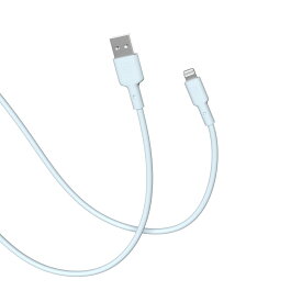 CellCube TSUNAGU mayu USB-A to Lightningケーブル（1.0m）【絡まないケーブル/柔らか/かわいい/パステルカラー/選べるカラーバリエーション/シリコン素材採用/MFI認証/iPhone/iPad対応/安心の日本ブランド】白藍　LB　ブルー