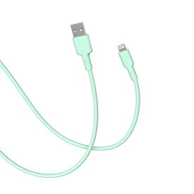CellCube TSUNAGU mayu USB-A to Lightningケーブル（1.0m）【絡まないケーブル/柔らか/かわいい/パステルカラー/選べるカラーバリエーション/シリコン素材採用/MFI認証/iPhone/iPad対応/安心の日本ブランド】百群　LG　グリーン
