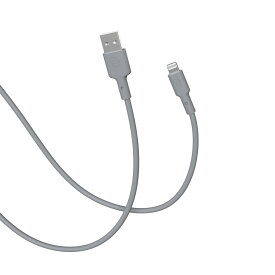 CellCube TSUNAGU mayu USB-A to Lightningケーブル（1.0m）【絡まないケーブル/柔らか/かわいい/パステルカラー/選べるカラーバリエーション/シリコン素材採用/MFI認証/iPhone/iPad対応/安心の日本ブランド】墨　CB　カーボンブラック