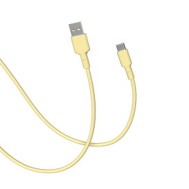 CellCube TSUNAGU mayu USB-A to USB-Cケーブル（1.0m）【絡まないケーブル/柔らか/かわいい/パステルカラー/選べるカラーバリエーション/シリコン素材採用/安心の日本ブランド】支子　LY　イエロー
