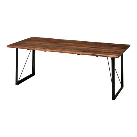ダイニングテーブル 食卓 リビング 部屋 机 つくえ シンプル 木 木材 木製 ウォールナット 無垢材 幅180cm 6人掛け ナチュラル 北欧 ナグリ加工 すっきり おしゃれ 異素材MIX インダストリアル 180DINING