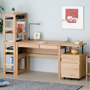 学習机 シンプル 学習デスク デスクセット 中学生 おしゃれ PCデスク シェルフ ワゴン 3点 女の子 男の子 リビング テレワーク 北欧 ナチュラル オーク REFLE ISSEIKI