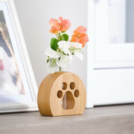 一輪挿し 高さ10cm リビング 雑貨 フラワーベース 花瓶 北欧 雑貨 シンプル ガラス 花器 アルダー 犬 肉球 丸型 アルダー材 木製 ISSEIKI TALO