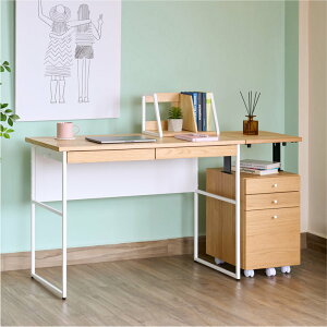 3点セット デスクセット 学習机 シンプル 学習デスク 机 つくえ 勉強机 中学生 大学生 pcデスク 在宅 昇降ワゴン キャスター 本立て 本棚 収納 引き出し 木製 北欧 大人 おしゃれ FERRO ISSEIKI