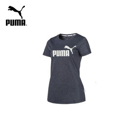 PUMA プーマ 853869 ロゴ ヘザーTシャツ　06/ピーコートヘザー　|スポーツウェア 半袖Tシャツ ショートスリーブ 半そで ヨガウェア フィットネスウェア フィットネスシャツ|