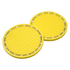 SKYBELL ドリンクホルダー コースター 車 2枚セット ノンスリップ マット シリコン ラバー キラキラ ラインストーン アクセサリー グッズ カー 用品 インテリア 車用 パーツ 小物 雑貨 滑り止め おしゃれ かっこいい かわいい 車内 スカイベル