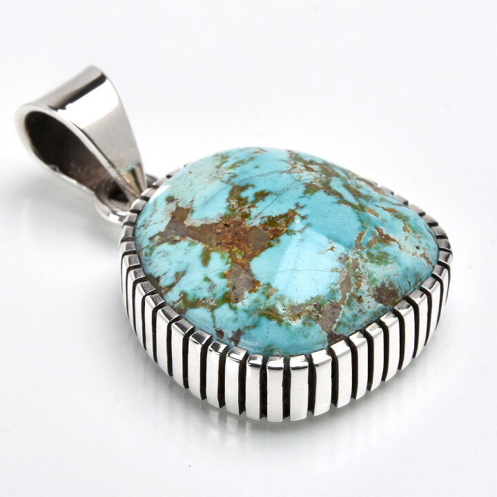 NAVAJO ペンダント トップ ターコイズコーラルシルバー7.4cm | ヤマダ 