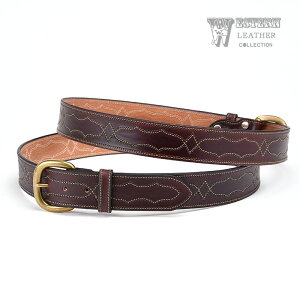 �yFUNNY�����X�g�A�z �E�G�X�^�����U�[ 1-1/2 �X�e�b�`�x���g �u���E�� STITCH BELT BROWN ���v �{�v ���F �x���g �o�b�N�� �������� �t�@�j�[ FUNNY WESTERN LEATHER