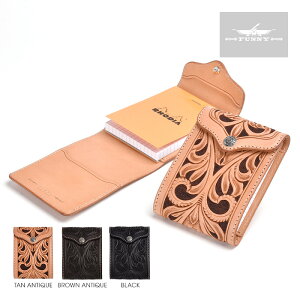 【FUNNY公式ストア】 エム・パッド クラフト メモ メモカバー メモパッド 本革 牛革 カービング 大容量 ギフト 誕生日プレゼント 彼氏 男性 女性 男女兼用