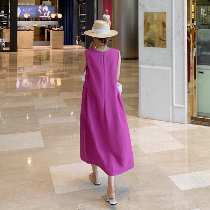 楽天市場】ノースリーブ ワンピース ロング ドレス タンクトップ 
