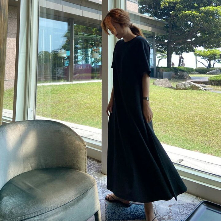楽天市場】ロング ワンピース フレア マキシ Tシャツ プルオーバー  