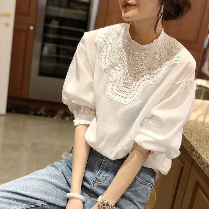 ワイドネックパフスリーブトップ TICCA - 美品♪ TICCA ストライプ 