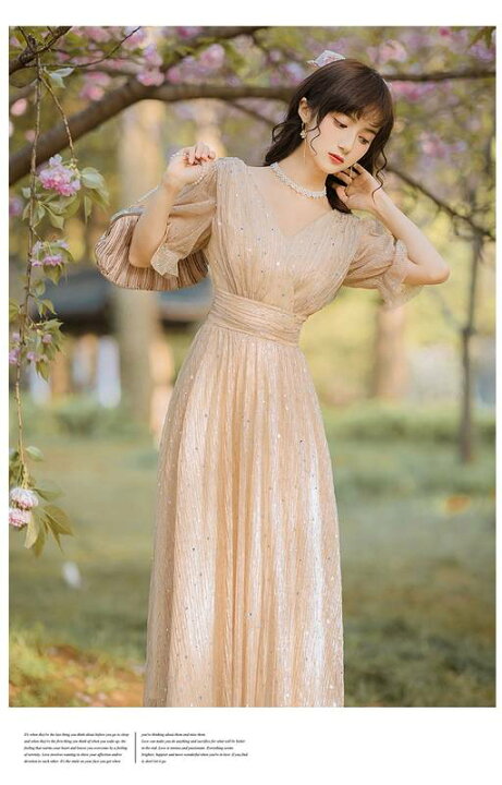 ロングワンピースカシュクールチュール刺繍レースドレス結婚式お呼ばれ