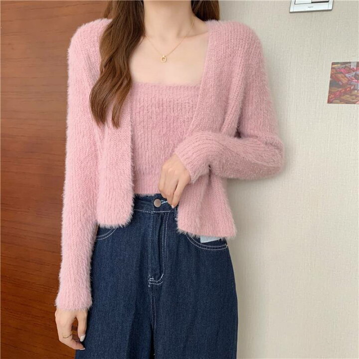 楽天市場】セットアップ ツーピース モヘアニット レディース 7色 送料 