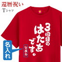 還暦 名入れ ( Tシャツ 3回目のはたちです。 ) 還暦祝い 父 母 男性 女性 メンズ レディース ウィメンズ ユニセックス 文字 おもしろ サプライズ 60歳 誕生日 人気 お祝い 赤 赤色 筆文字 メッセージ ちゃんちゃんこ お祝い プレゼント プチギフト ギフト 大きいサイズ