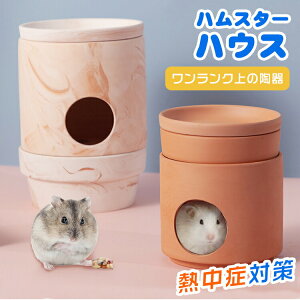 ハムスター クーラー冷却ハウス 陶器 ハムスター クーラー ハムスター 小屋 夏 暑さ対策 ひんやりハウス ひんやりプレート 冷却 涼感 保冷 小動物 ハムスター 家 天然素材 クーラー 隠れ家