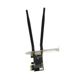 M.2 NGFF 用 ライザーカード to PCI Express x1 WiFi 変換ボード Low, Full ブラケット付 Bluetooth 対応 [ モジュールカード BE200 AX210 AX200 9260 などに対応 デスクトップ PC 対応 アンテナ 付 ]