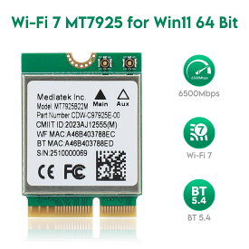 MediaTek WiFi カード MT7925 bluetooth 5.4 WiFi 7 ワイヤレスカード [ 子機 m2 m.2 note ノート パソコン アップグレード ゲーミング 高性能 安定 ]