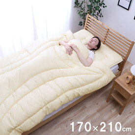 寝具 清潔 快適 掛け布団 ダニ増殖抑制 日本製 無地 シンプル セミダブルロング 約170×210cm　イケヒコ
