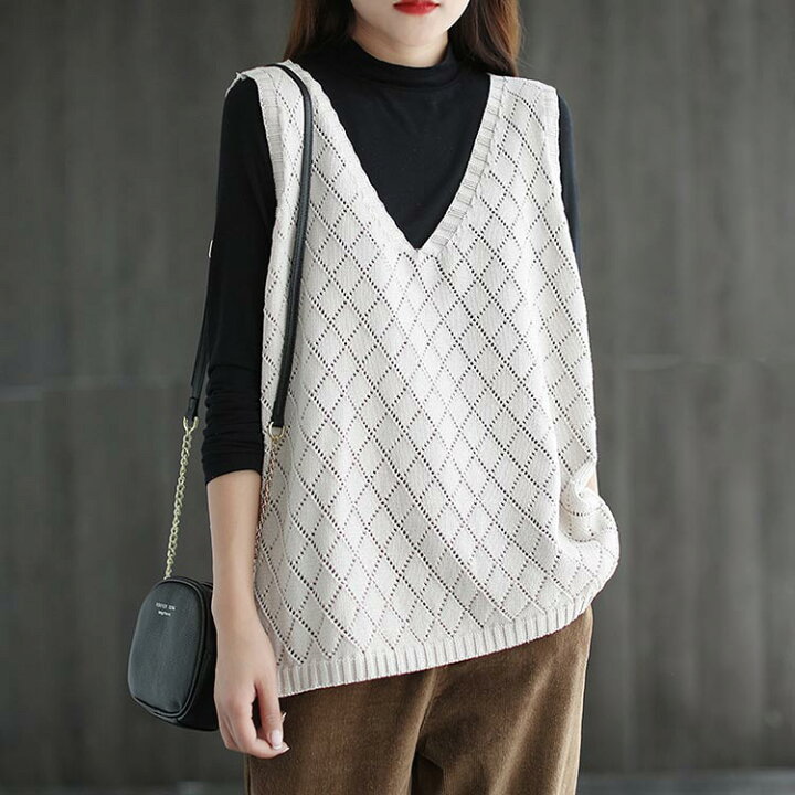 FDGFJ] ニットベスト レディース セーター vネック 大きいサイズ 袖なし プルオーバー ノースリーブ おしゃれ 可愛い ト FDGFJ] ニットベスト  レディース セーター vネック 大きいサイズ 袖なし プルオーバー ノースリーブ おしゃれ 可愛い ト トップス ニットソー ... [FDGFJ] ニットベスト レディース ゆったり カジュアル おしゃれ チョッキ トップス 袖なし 重ね着風 ノースリーブ 無地