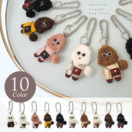 プードル ビション バックチャーム キーホルダー キーリング チャーム ボア もふもふ 可愛い かわいい 犬…