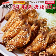 ＼スーパーSALE限定 20％OFF★9000円→7200円／ 風来坊 送料無料 元祖手羽先唐揚 60本 冷凍手羽先 TV番組…