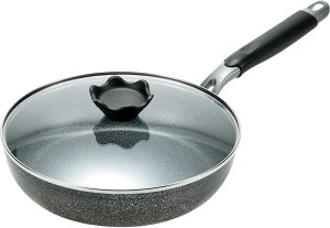 丈夫で軽量 ネオストーンプレミアム フライパン 26cm ガラス蓋付き 3層ハード構造 耐摩耗性試験100万回クリア 少量の油で調理できるから健康的で経済的 軽量構造 100V・200V電磁調理器 ガスな