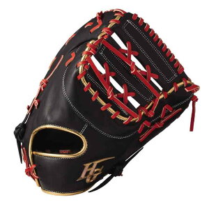 HI-GOLD(ハイゴールド) ソフトボール・軟式捕手用ミット BASIC Customer BSG-165F ブラック×レッドオレンジ ファーストミット