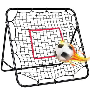 Vtuesxn リバウンドネット ビッチングネット100cm*103cm サッカー 野球 室内外兼用 自主練習 サッカ一、野球、テ二ス、ハンドボール、フットサルに最適 リターンネット 折りたたみ可能 フット