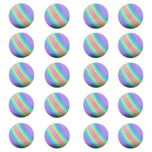 Scott Edward エアゴルフ練習ボール ブライトマルチカラー 軽量 スポンジボール 20個 ゴルフトレーニング 屋内外 裏庭 ヒッティングマット ソフト 子供用 ペット