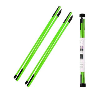 ゴルフアライメントスティック 2本セット 折りたたみ式 ゴルフ 練習器具 肩 腰 姿勢矯正用 スイング ツアースティック 緑 AM220901