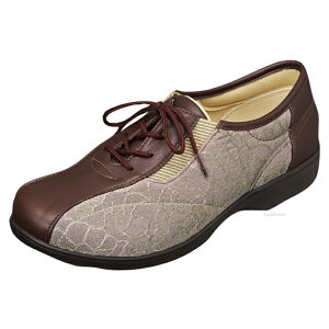 ムーンスター らくらくL007 ブラウン 3E 婦人 両足販売 22.0〜25.0cm 外出用 旅行 シニア 女性 靴 歩きやすい 靴ひも付きサイドゴムタイプ外出が楽しくなるオシャレなシューズ。【超軽量タイプ