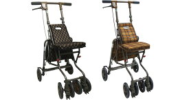 島製作所 サニーウォーカーAW-3（III) Bブラウン CLブラウン 軽量モデル 座面椅子付き お洒落なシルバーカー 折りたためて自立します。持ち運び可能 　お洒落紳士シックなシルバーカー 介護福祉サービス高齢者デイサービスシニア