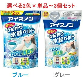 アイスノン 首もとひんやり氷結ベルト (カバー1枚+ゲル2コ入) ブルー グレー