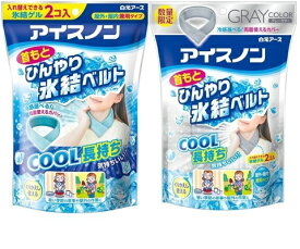 アイスノン 首もとひんやり氷結ベルト (カバー1枚+ゲル2コ入) ブルー グレー